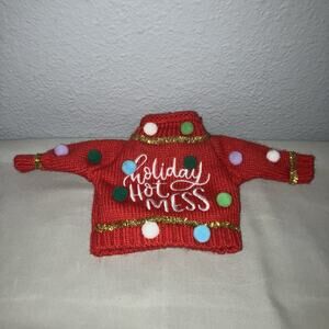 Christmas Wine Bottle Sweater Cover Holiday Hot Mess Design Clique Xmas Gift